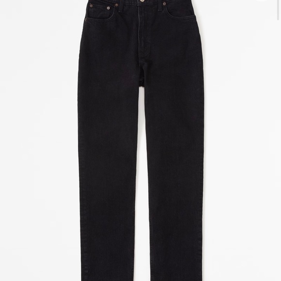 Abercrombie Curve Love Ultra High Rise 99’s Straight Jeans - Black - Picture 2 of 6